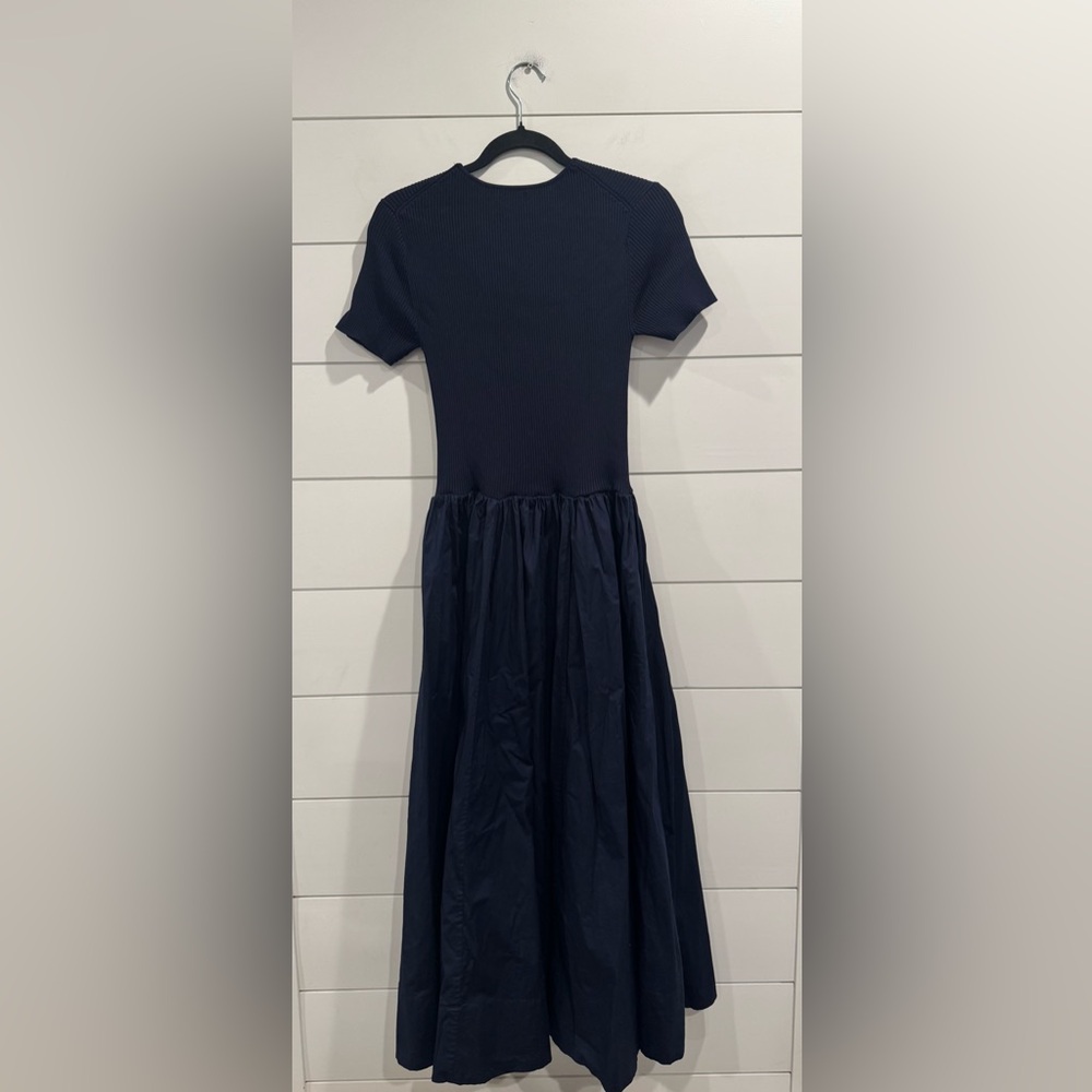 Staud navy Ysabel combo midi dress - Picture 8 of 8